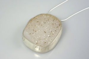 speckled druzy pendant